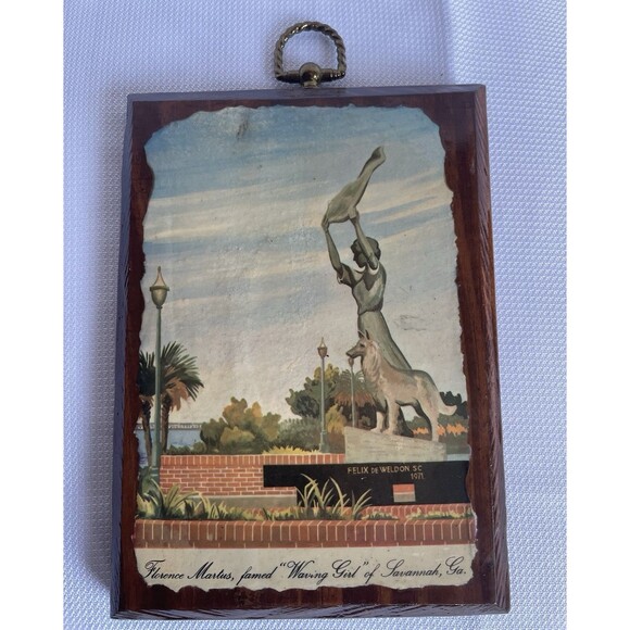 Vintage Leonora Quarterman Savannah GA Wooden Plaques Set of 4 - Picture 2 of 12